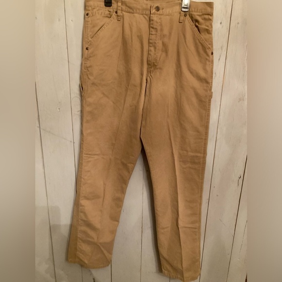 NWT Men’s Wrangler Workwear Tan Carpenter Pants, Loose Fit, Sizes‎ 36X34 - Picture 1 of 9